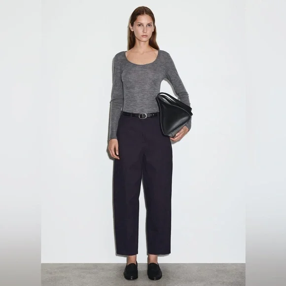 COS Barrel-Leg Cotton Chinos - sz 10 US - Picture 1 of 7